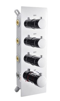 Drettyer 3 Function Push Button Thermostatic Shower Mixer Valve Brass Chrome NEW