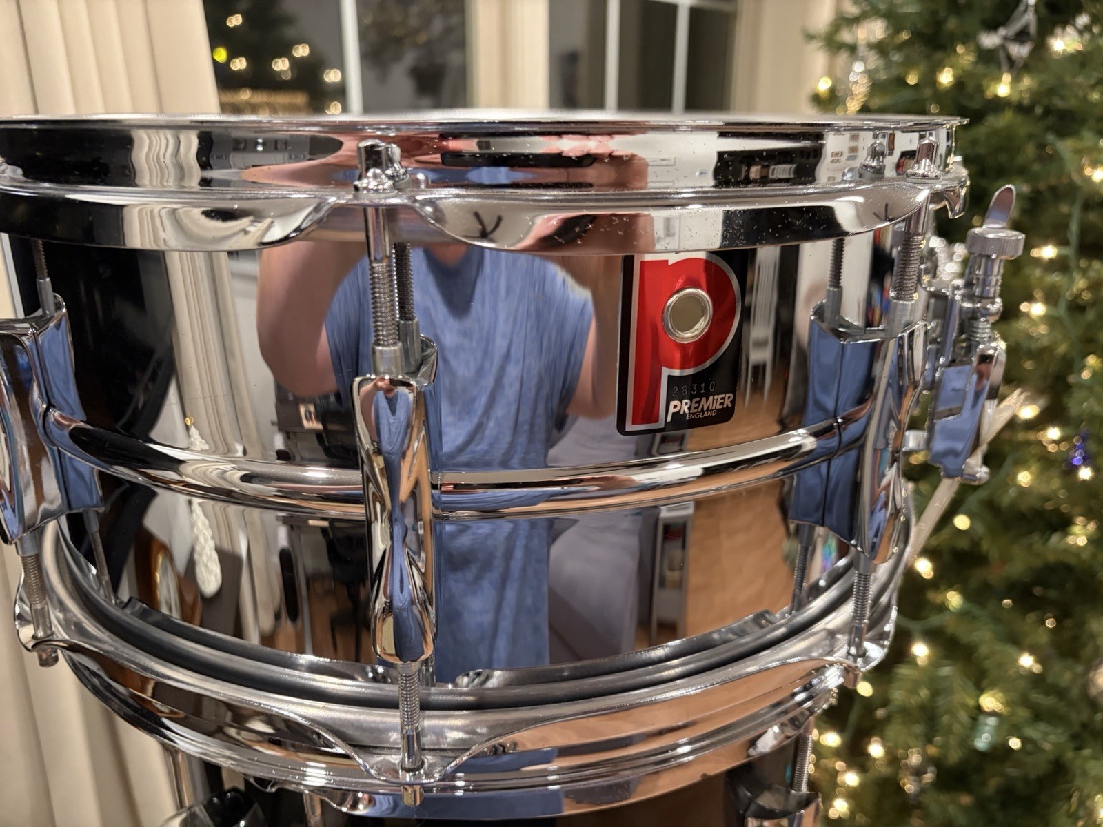 1990s Premier APK Series Drum Kit 5 Piece With XPK Snare Liquid Black Wrap