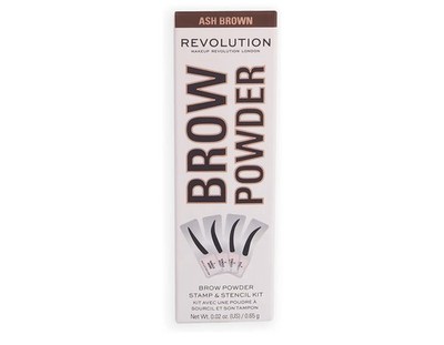 Makeup Revolution Brow Powder Stamp 4 Stencil ash Brown Defined Brows Eyebrow