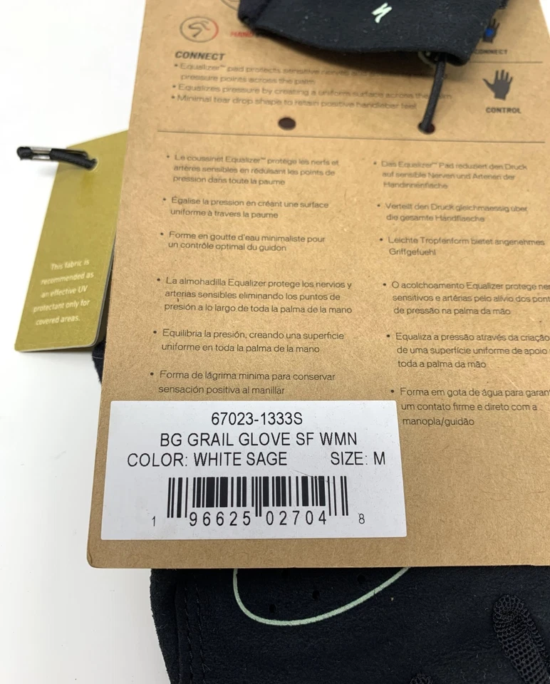 Guantes Specialized Para Mujer BG Grial Talla Mediana - Color Blanco Salvia - Nuevos Foto 4 de 4