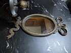 Oval Accent Wall Mirror, Ornate Metal Frame, Horizontal, Black/Gold — photo 2