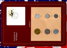 Coin Sets of All Nations Antigua E.C. w/c 1981-1989 UNC 25 cent 1986 JUN 10 1988