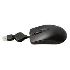 Ergonomic Mini USB Corded Mouse Retractable Cable 1000DPI High Precisions Quiet