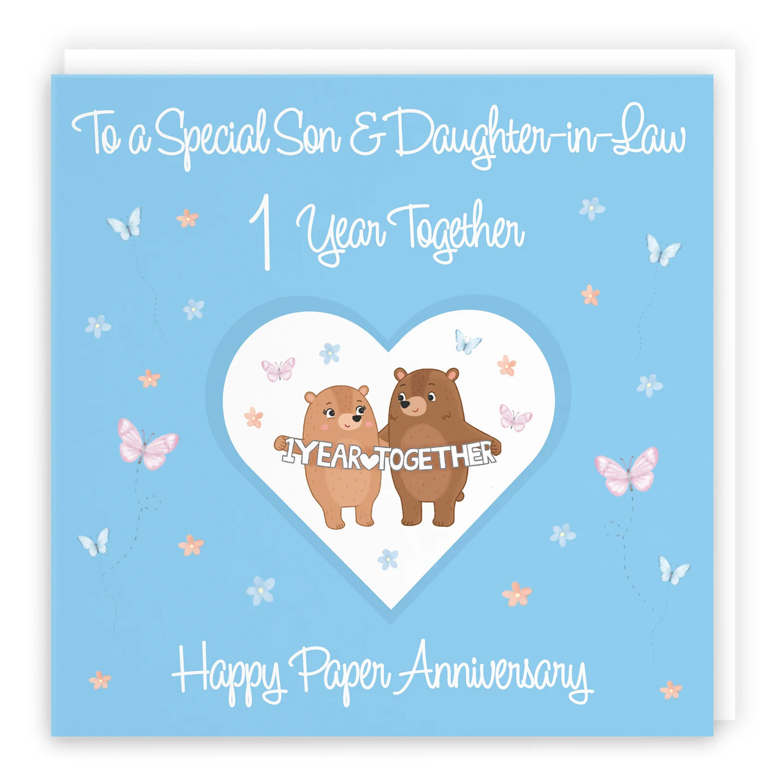 1st Son & Daughter-in-Law Anniversary Card Romantic Meadows