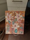 Original Abstract Floral Acrylic Painting on Canvas Unframed Contemporary Art — photo 2