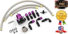 Adjustable Universal EFI Fuel Pressure Regulator Kit with 0-160psi Fuel Pressure