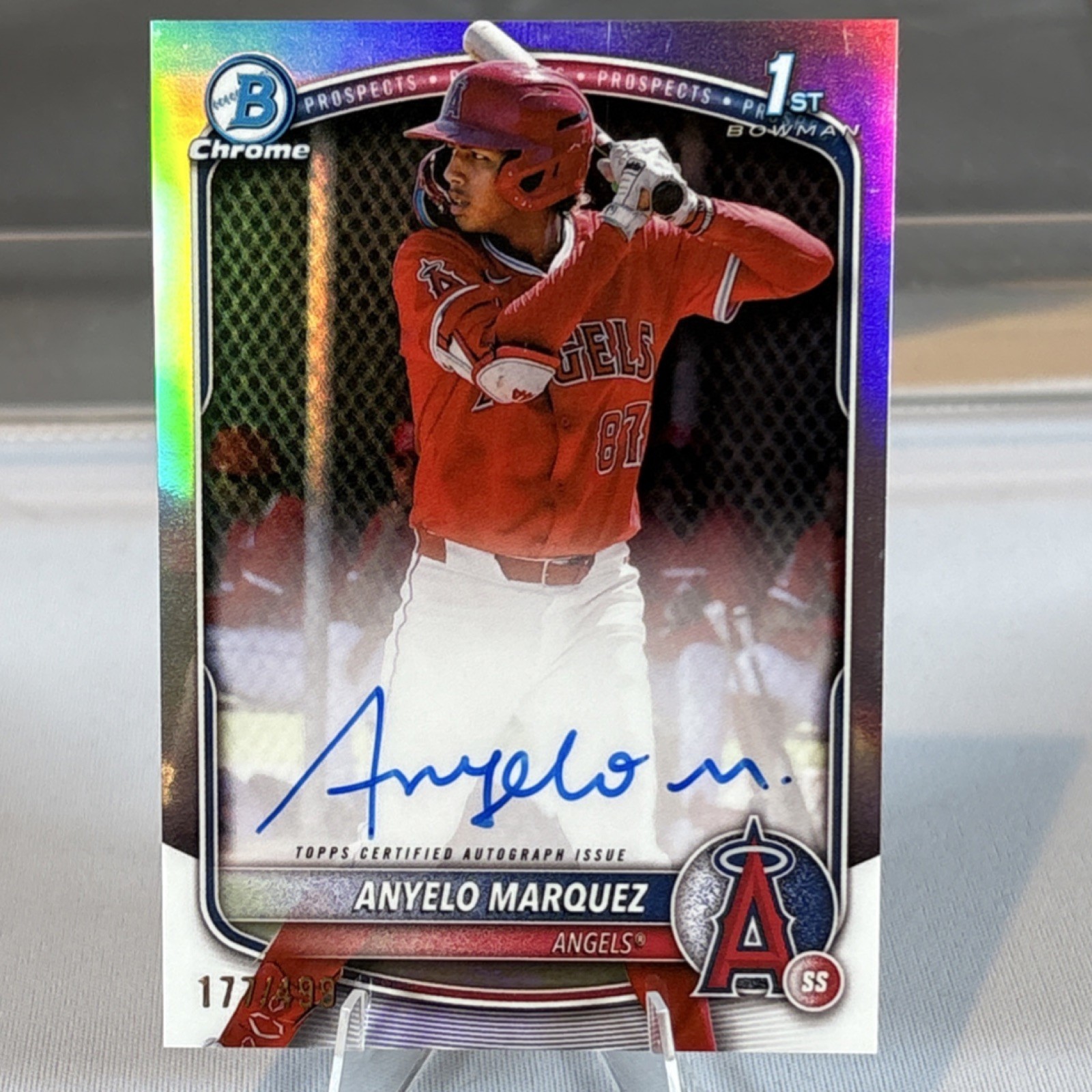 ANYELO MARQUEZ 2025 BOWMAN CHROME 1ST REFRACTOR AUTOGRAPH /499 ANGELS