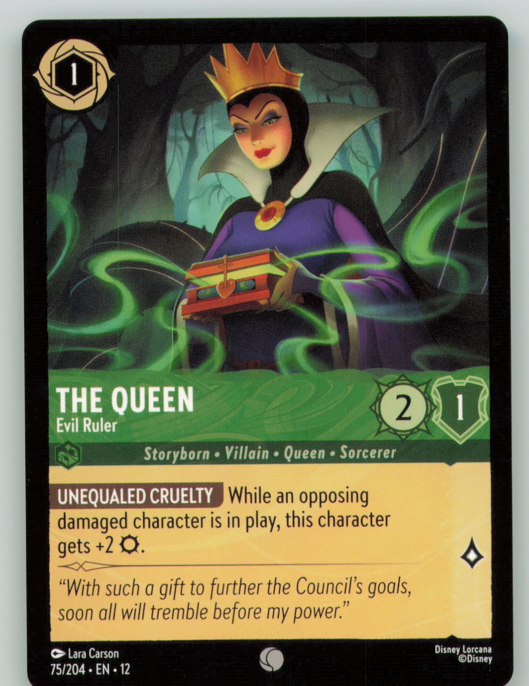 The Queen - Evil Ruler 75/204 Wilds Unknown Lorcana Common Near Mint