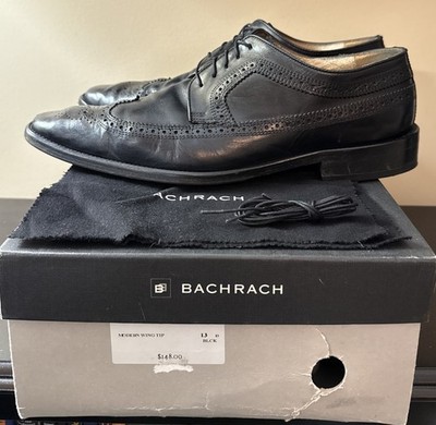 Bachrach Modern Wing Tip Lace Up Dress Shoes Size 13D Black  display picture 3