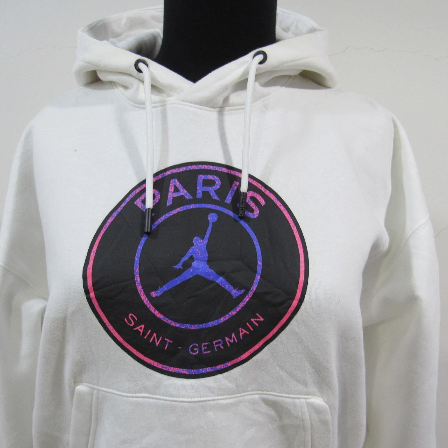 Nike Jordan PSG Women’s Cropped White Hoodie Chest 38/40 UK M Sku Y15867 thumbnail 2