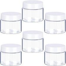  6 Pack 1 oz Small Glass Jars with Lids Clear round Glass Jar - Creams Lotions