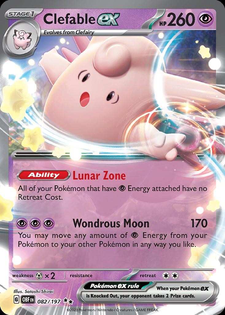 Pokemon Clefable ex (82/274) Obsidian Flames LP HOLO