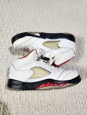 Nike Toddler Air Jordan 5 Retro TD V "Fire Red" White 440890-102 Size 9C