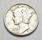1941-P MERCURY DIME,BETTER GRADE,VISABLE BANDS,NICE COIN!!!!(A6)