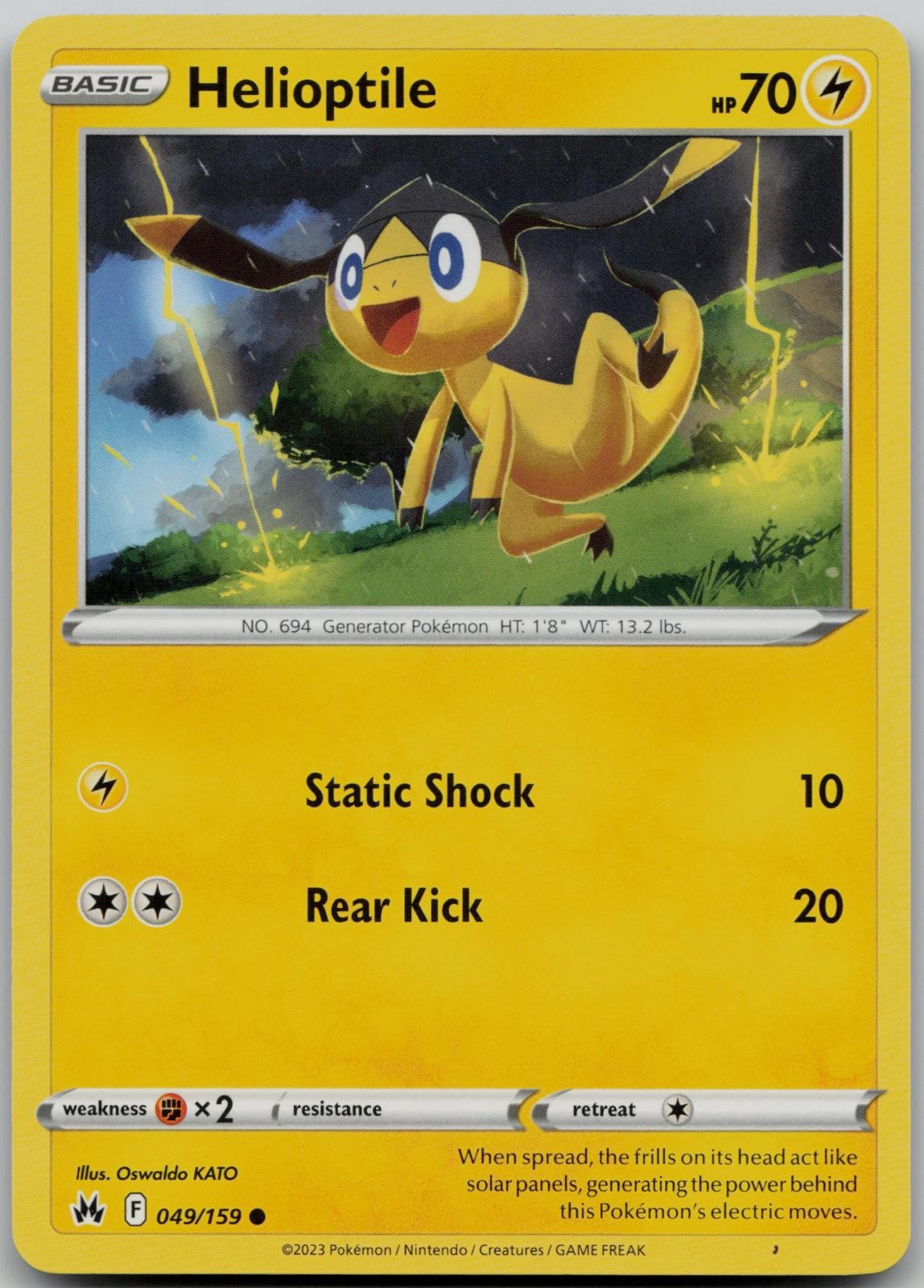 Helioptile 049/159 Common Crown Zenith Pokemon Near Mint