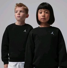 Jordan Brooklyn Fleece Little Kids' Crew Black Size 5 4-5 Years Olds Cotton