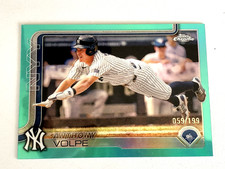 2025 Topps Chrome Anthony Volpe Aqua Refractor /199 #162 Yankees