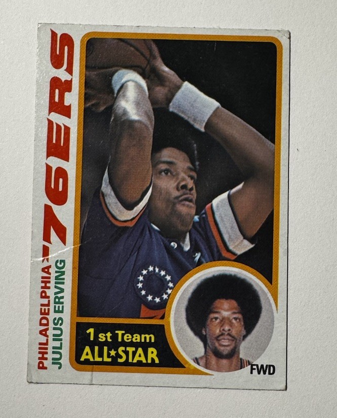 JULIUS ERVING 1978-79 Topps Basketball All-Star HOF Card #130 76ers - MP/HP