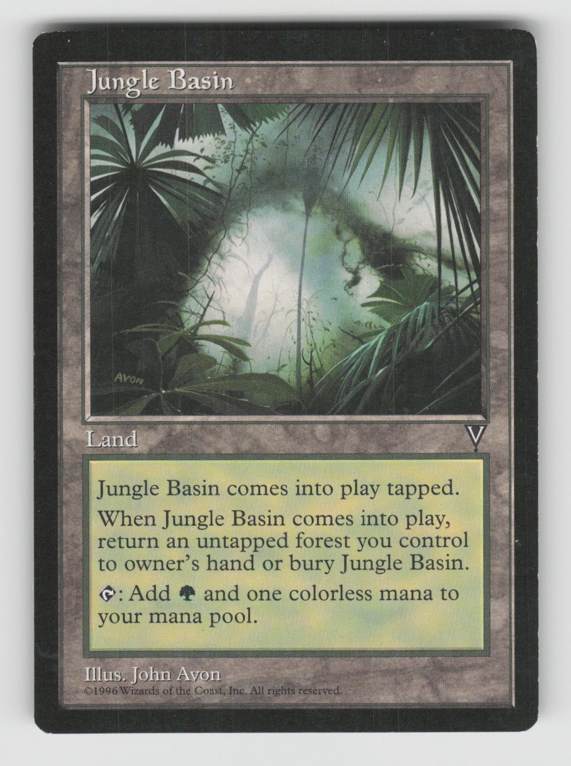 Jungle Basin Uncommon Visions Magic: The Gathering Moderately Played