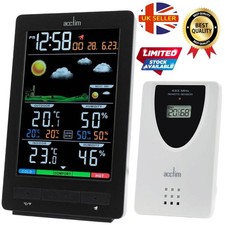 Acctim Ermir 6-in-1 Weather Station Graphite Grey Barometer Temp Humidity Clock