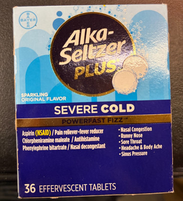 Lot of 5 Alka-Seltzer Plus Severe Cold