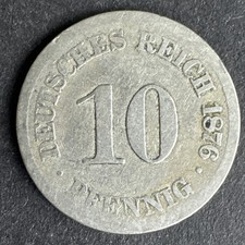 Germany 1876 - 10 Pfennigs - Emperor Wilhelm I -Type 1 - Large Shield