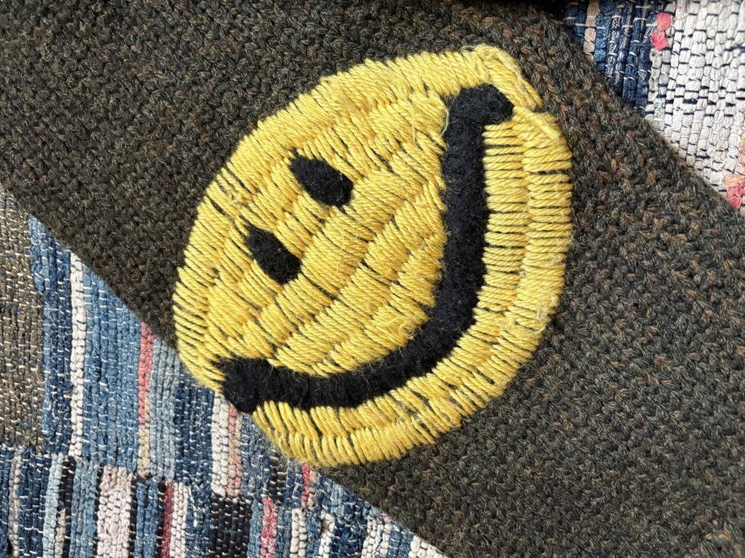 USED KAPITAL DARK GREEN SMILEY FACE KNIT SWEATER GOOD | eBay