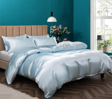 P Pothuiny 3 Pieces Satin Duvet Cover Twin/Twin XL Size, Luxury Silky Like Baby