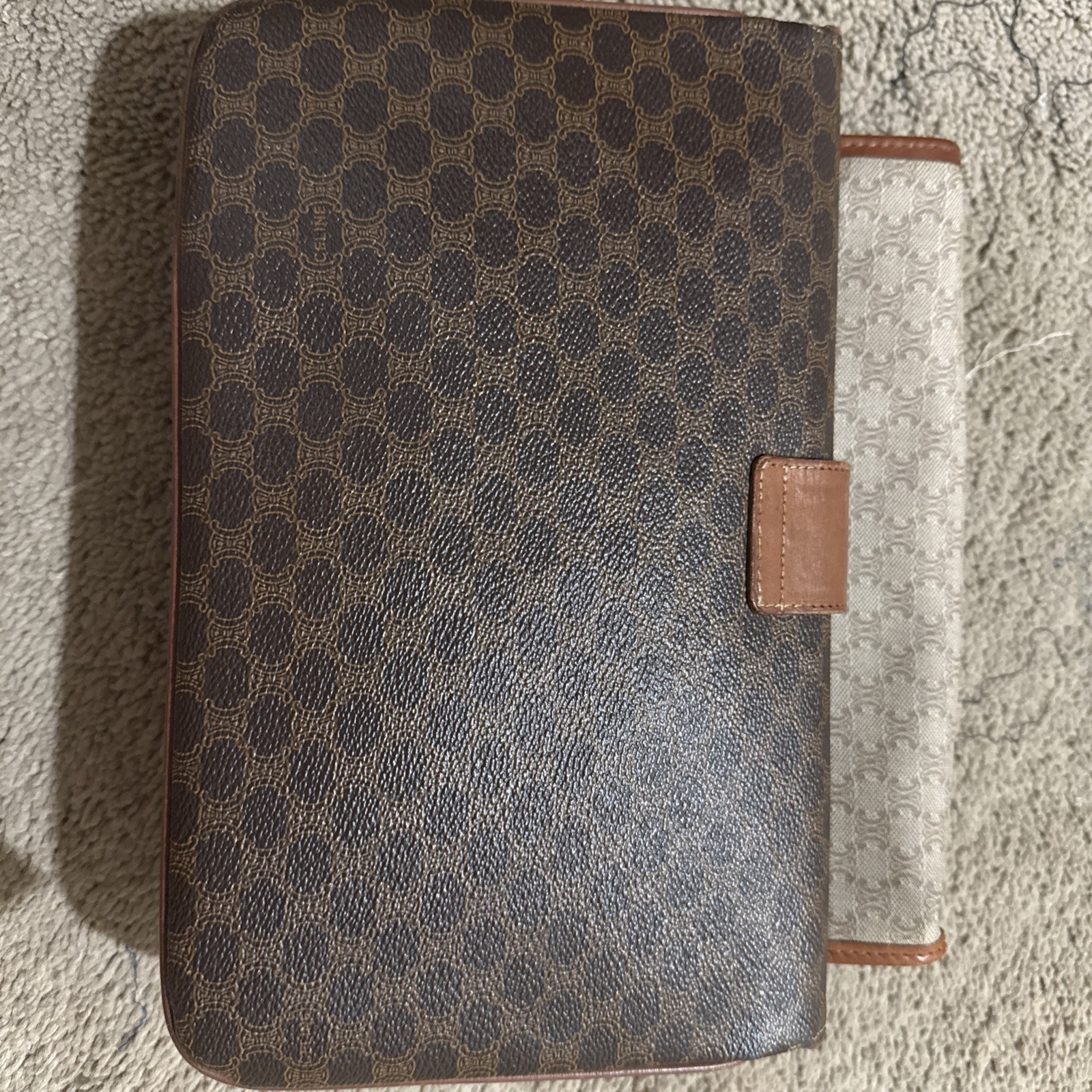 Authentic Celine Macadam Pattern PVC Leather Brow… - image 2