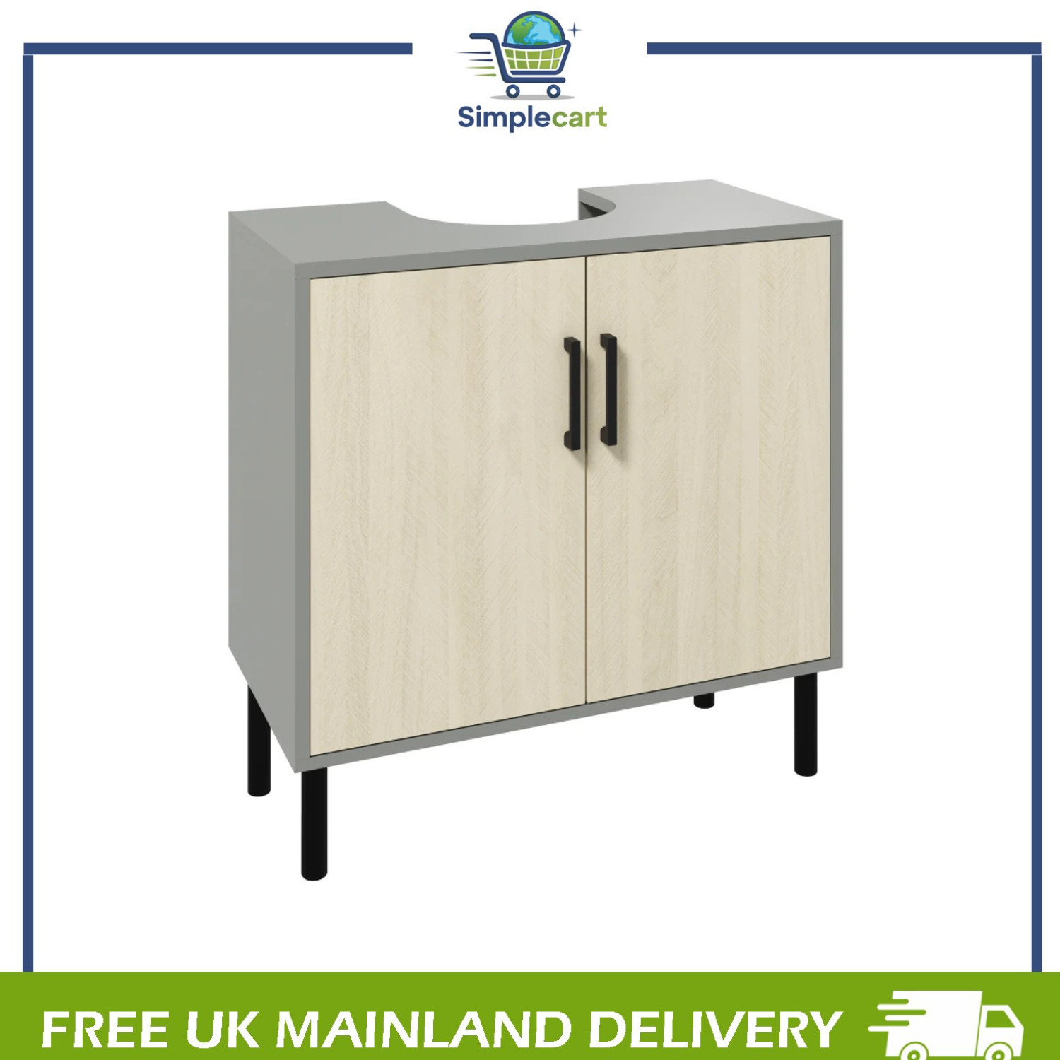 Bathroom Sink Cabinet, Under Sink Basin Storage Cupboard with Shelf