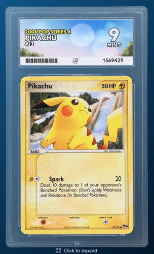 Pikachu graded ACE 9 for sale on eBay