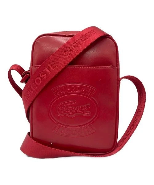 Sac bandoulière LACOSTE LIVE × SUPREME rouge