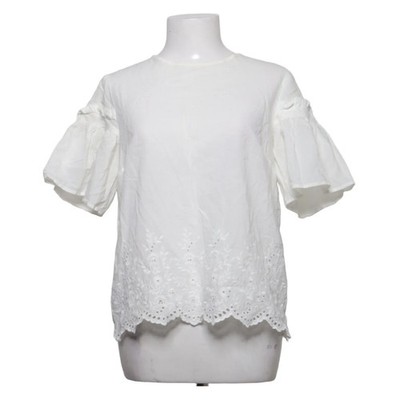 H&M, Top, Größe: 40, Weiß, Baumwolle, Einfarbig, Spitze, Damen #vtl