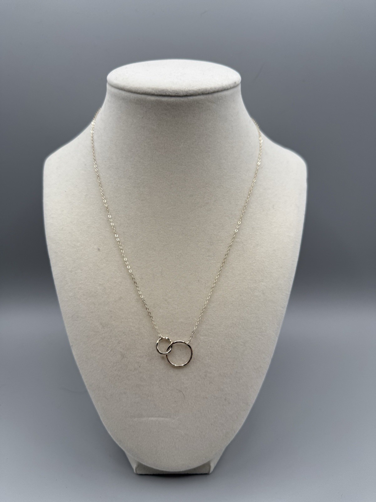 Double Interlocking Circle Sterling Silver Neckla… - image 2