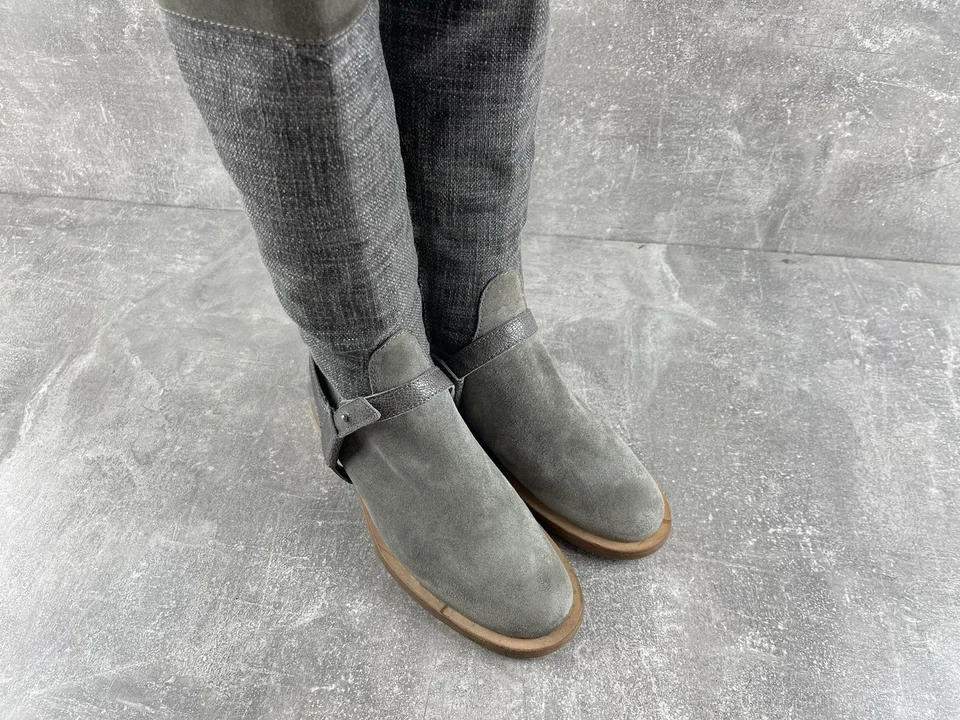 Botas de montar Brunello Cucinelli Tall Riding Archive gris verde gamuza talla 37 IT Foto 3 de 4