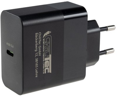 ChiliTec Plug In Power Supply with USB-C 'CTN-PD65' - 65W, 5V-12V, Indoor Use
