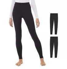 32 Degrees Heat Women's 2 Pack Base Layer Pant, Size Medium, Black