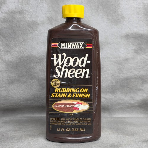 Minwax Colonial Walnut Wood-Sheen Rubbing Oil Stain & Finish 12oz 90% Full
