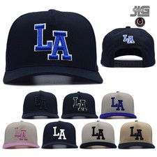 LA Los Angeles Embroidery Snapback Hat Two Tone Streetwear Baseball Cap New