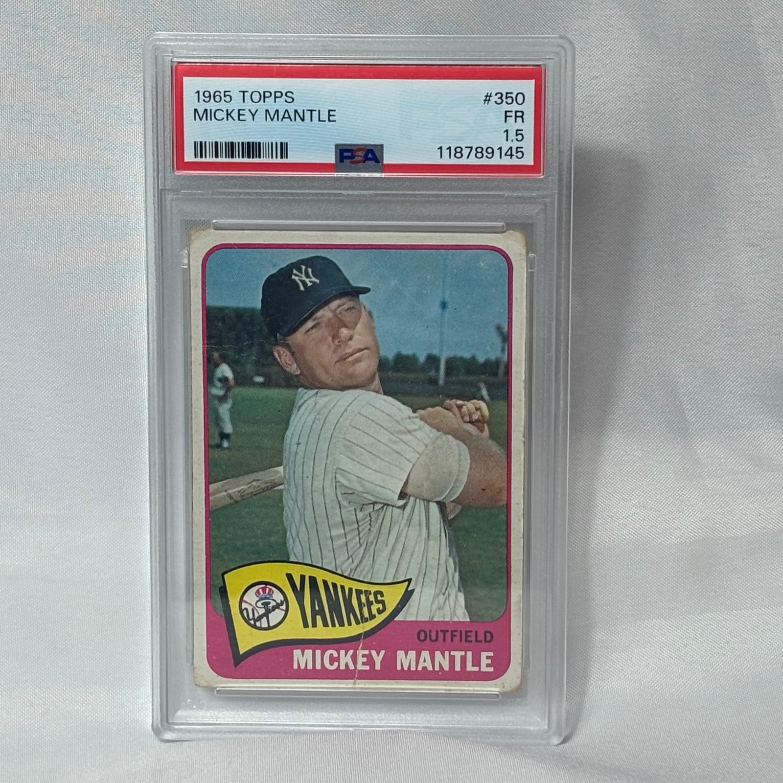 1965 Topps MICKEY MANTLE Baseball Card #350 PSA 1.5