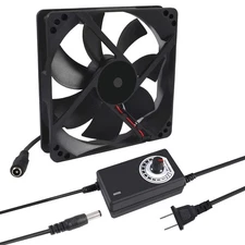 120mm x 25mm 110V 220V AC Powered Cooling Fan with Speed Controller 1225 