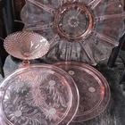 Anchor Haucking Pink Depression Glass Set Floral, sunburst and diamond patterns!