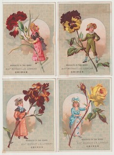 3 CHROMOS Chevaux en papier avec la tête de fille Lith Dupuy (DU3 16)