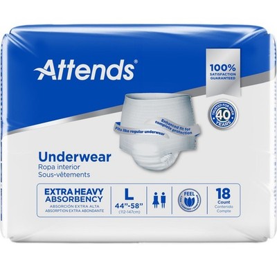 Attends Disposable Underwear Large 18 Ct Adult Diapers Extra Heavy