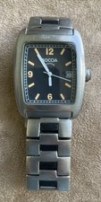 Rare Boccia Rectangular Easy to Read All Titanium Men  s Watch. Circa 1990  s.
