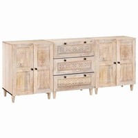 Sideboard 3 Stk. 180 X 33,5 X 75 Cm Massives Mangoholz Weiß