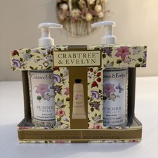 Crabtree Evelyn Summer Hill 3 Piece Gift Set. Wash/Lotion Hand Therapy. New.