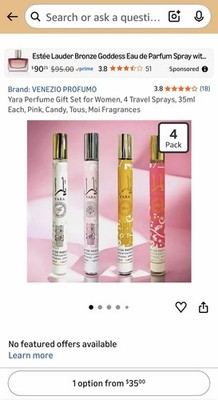 Yara Collection 4 Sprays 1.18oz Each Pink,  White Moi, Mango Tous, Candy Set New