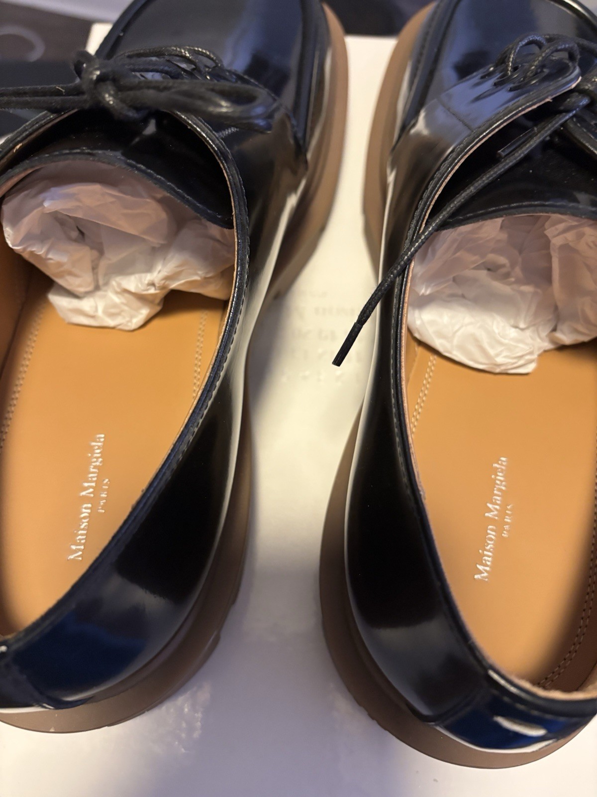 SAOLA Oxford Maison Margiela nero orzo pelle suola a strappo EU 44 US 11 M