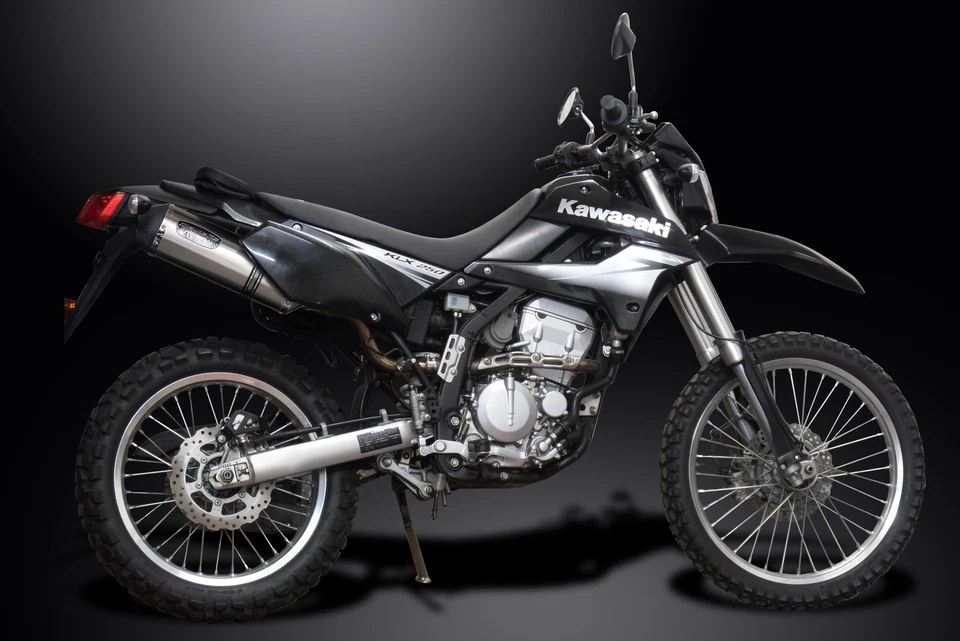 Delkevic Slip On Exhaust with 13.5" XOval Brushed Stainless Muffler for KLX300 - Image 4 of 4